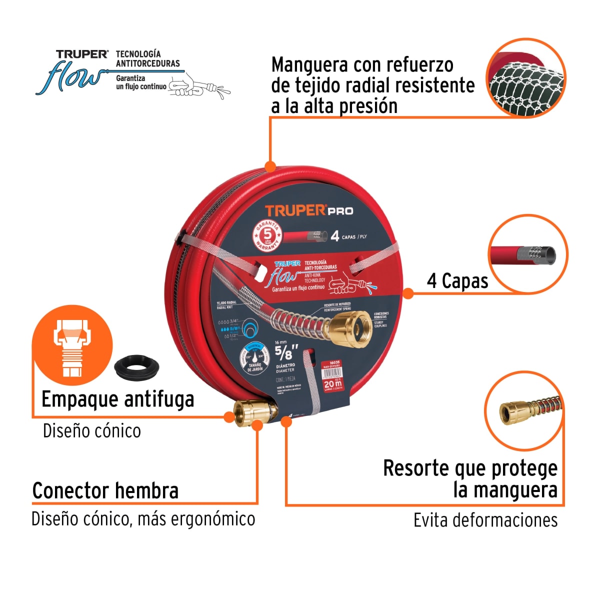 Manguera P/ Jardín 5/8