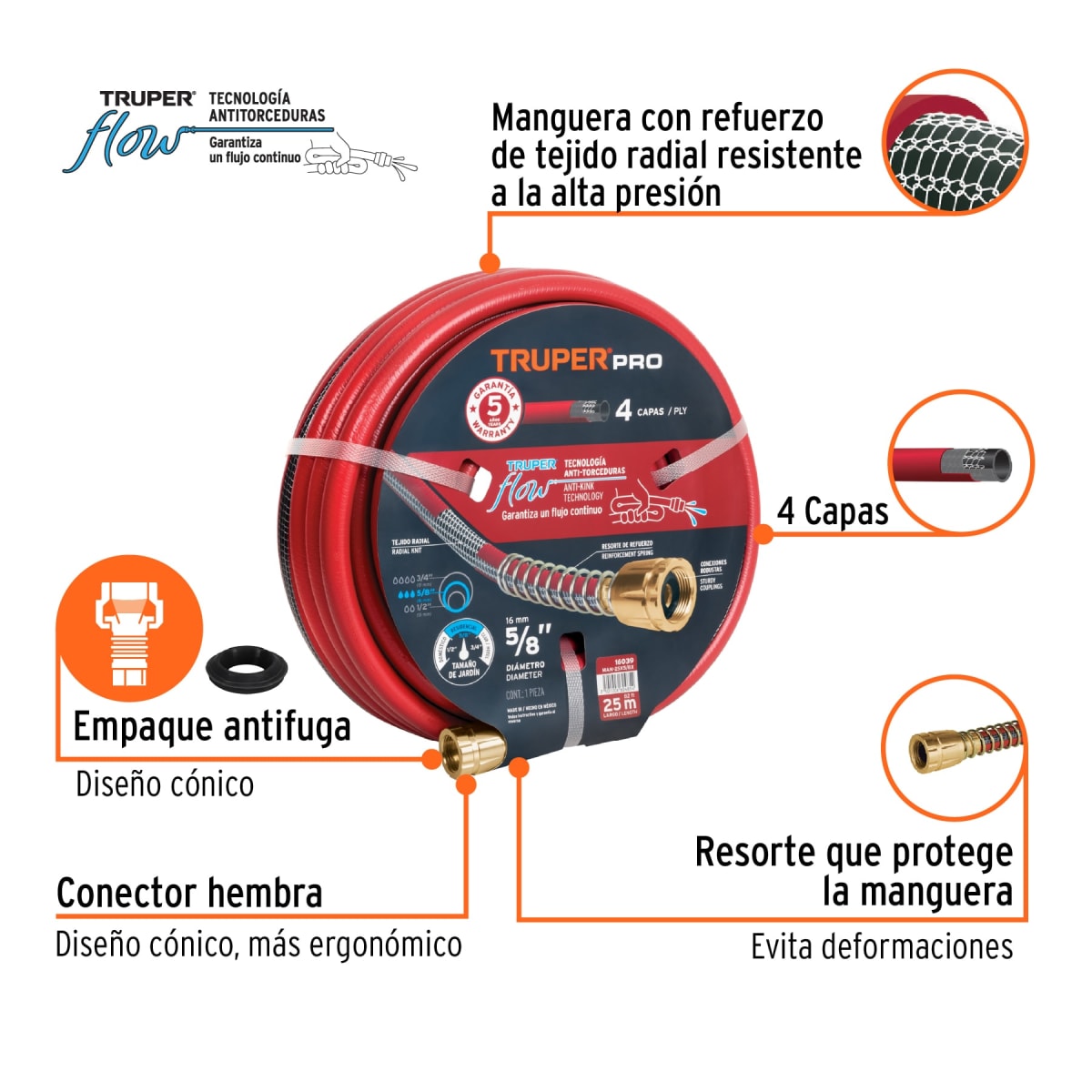 Manguera P/ Jardín 5/8