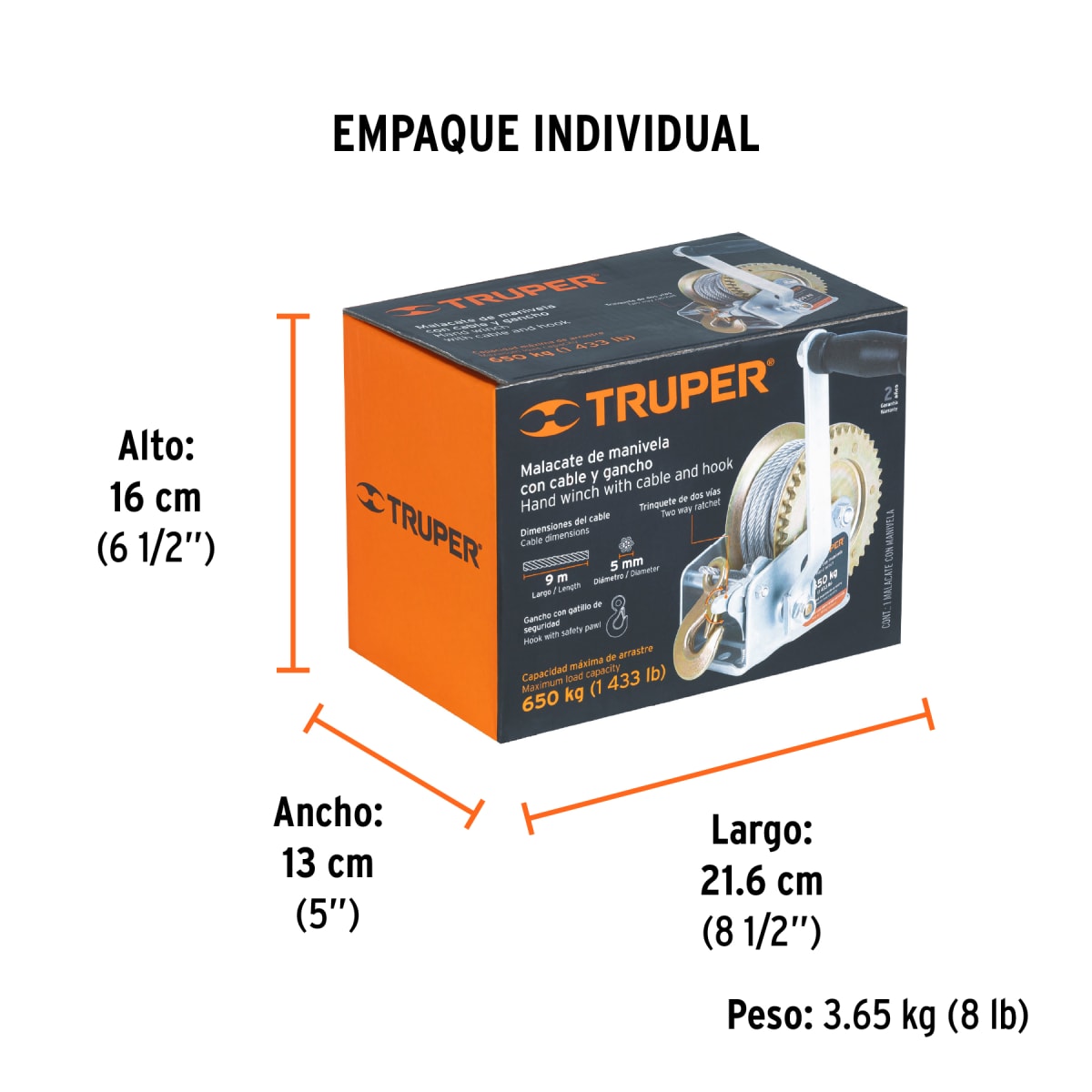 Templadora con ratchet de manivela con cable Truper 147202