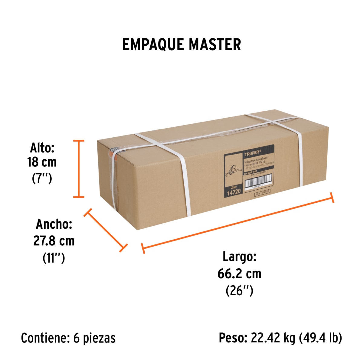Templadora con ratchet de manivela con cable Truper 147203