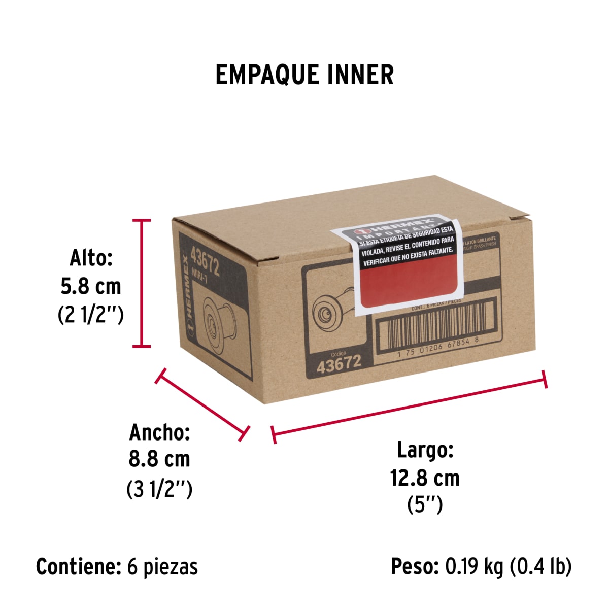Mirilla De Seguridad Latón Brillante Hermex 436728
