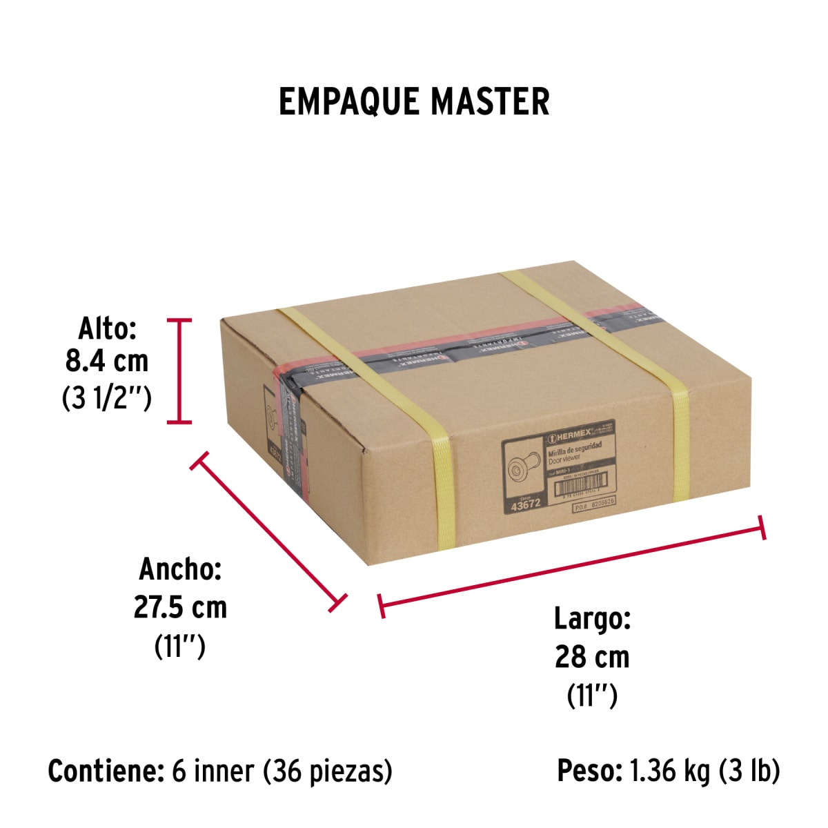 Mirilla De Seguridad Latón Brillante Hermex 436726
