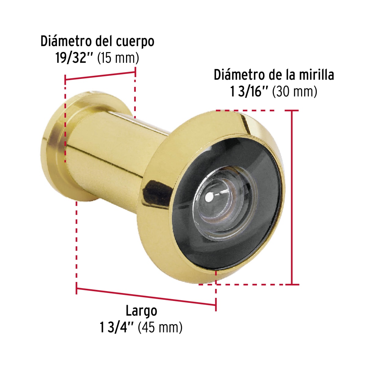 Mirilla De Seguridad Latón Brillante Hermex 436723