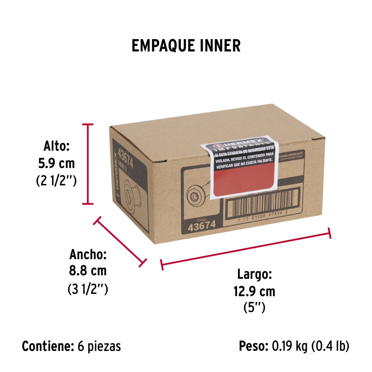 Mirilla De Seguridad Cromo Mate Hermex 436746