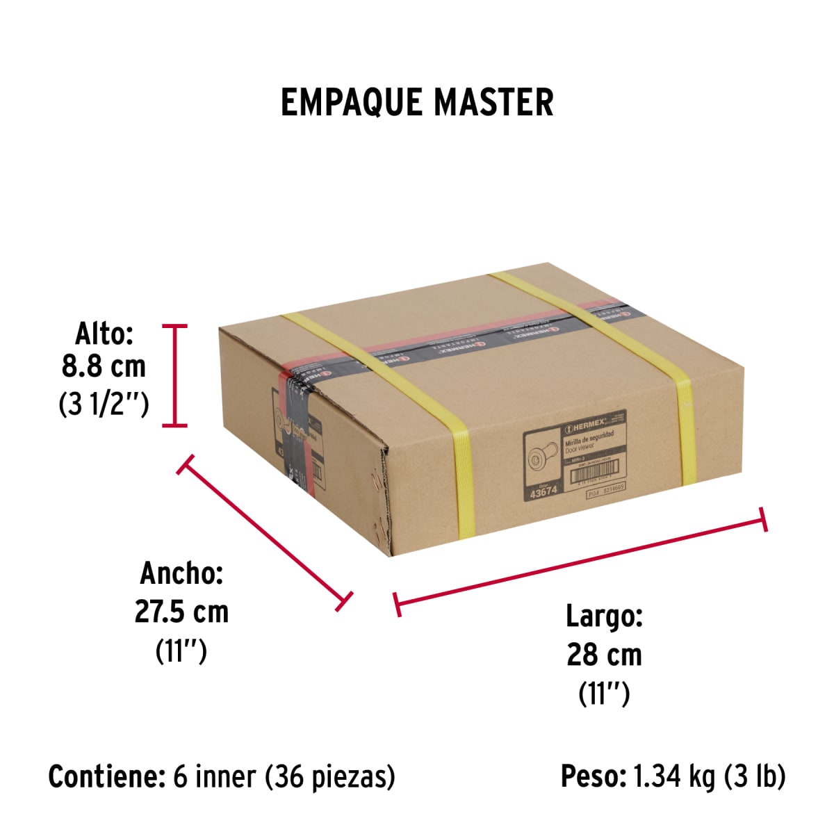 Mirilla De Seguridad Cromo Mate Hermex 436748