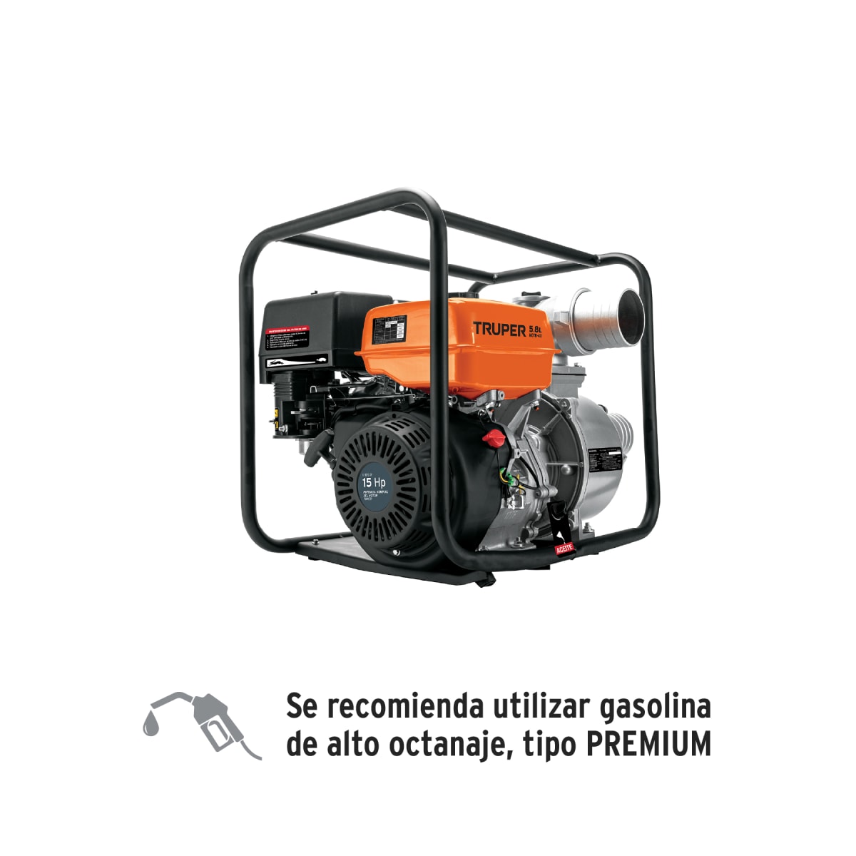 Motobomba a Gasolina 15 HP  Entrada y Salida 4