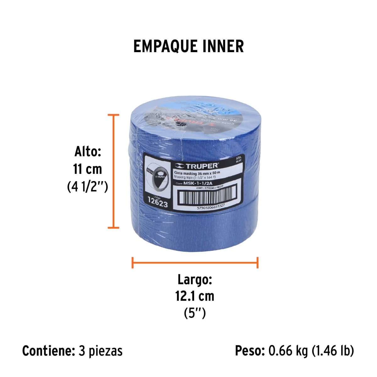 Cinta Masking Tape Azul de 1 1/2