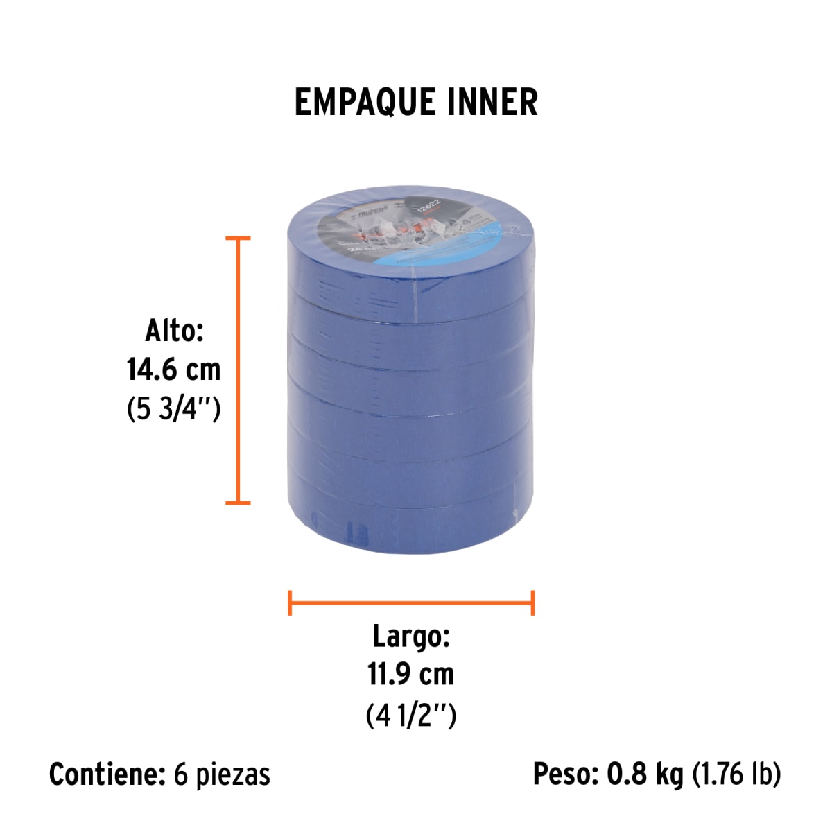 Cinta Masking Tape Azul de 1