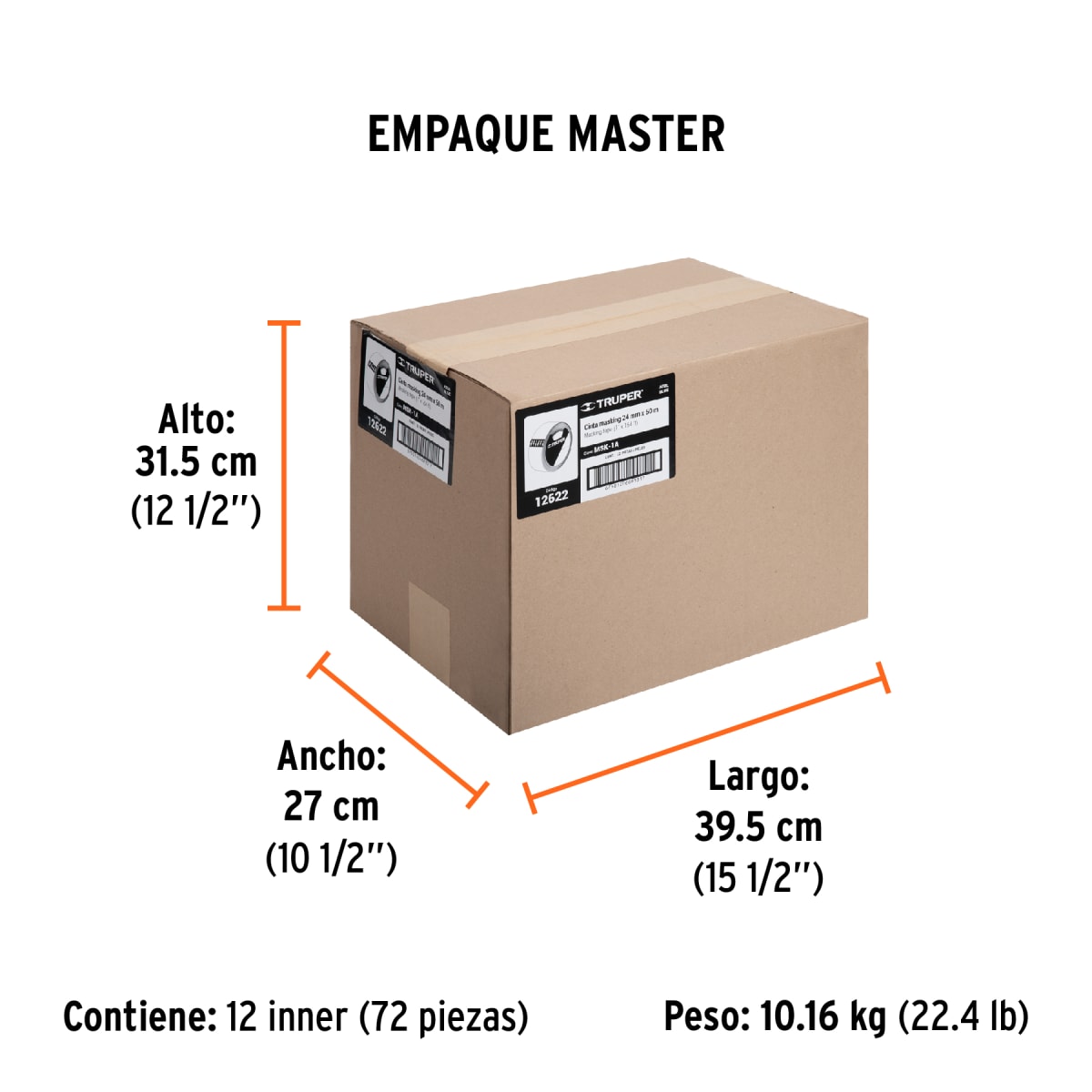 Cinta Masking Tape Azul de 1