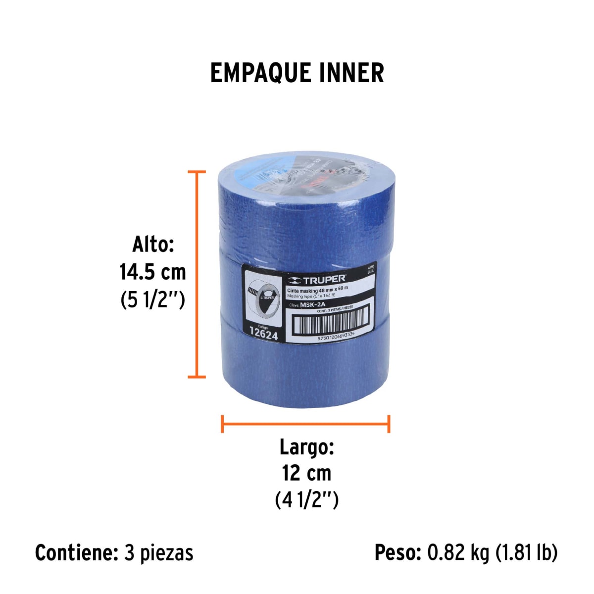 Cinta Masking Tape Azul de 2