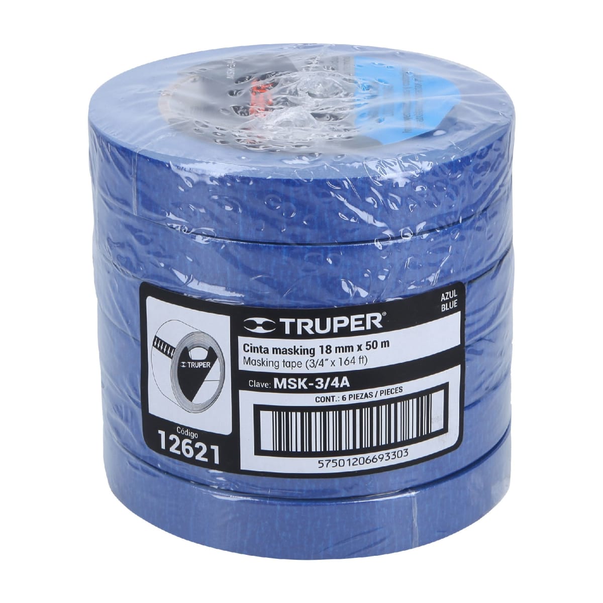 Cinta Masking Tape Azul de 3/4