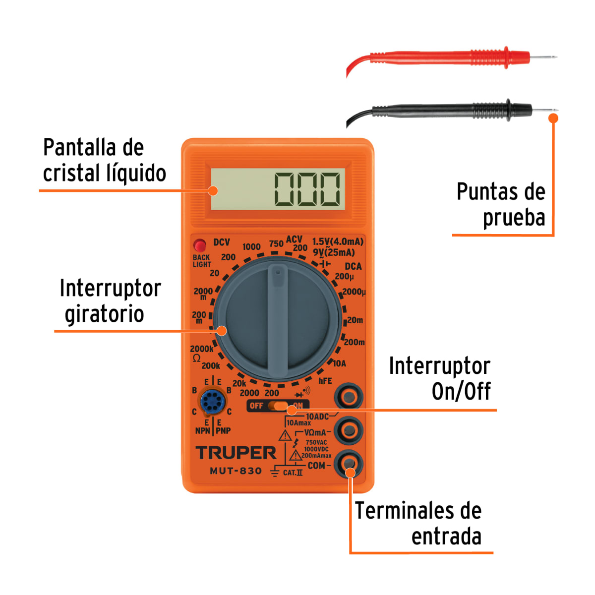 Multímetro Digital Multitester Truper 104003