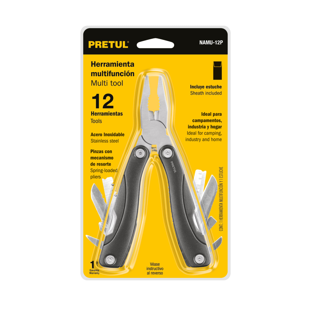 Alicate Multiherramienta 12 piezas Con estuche 24106 Pretul4