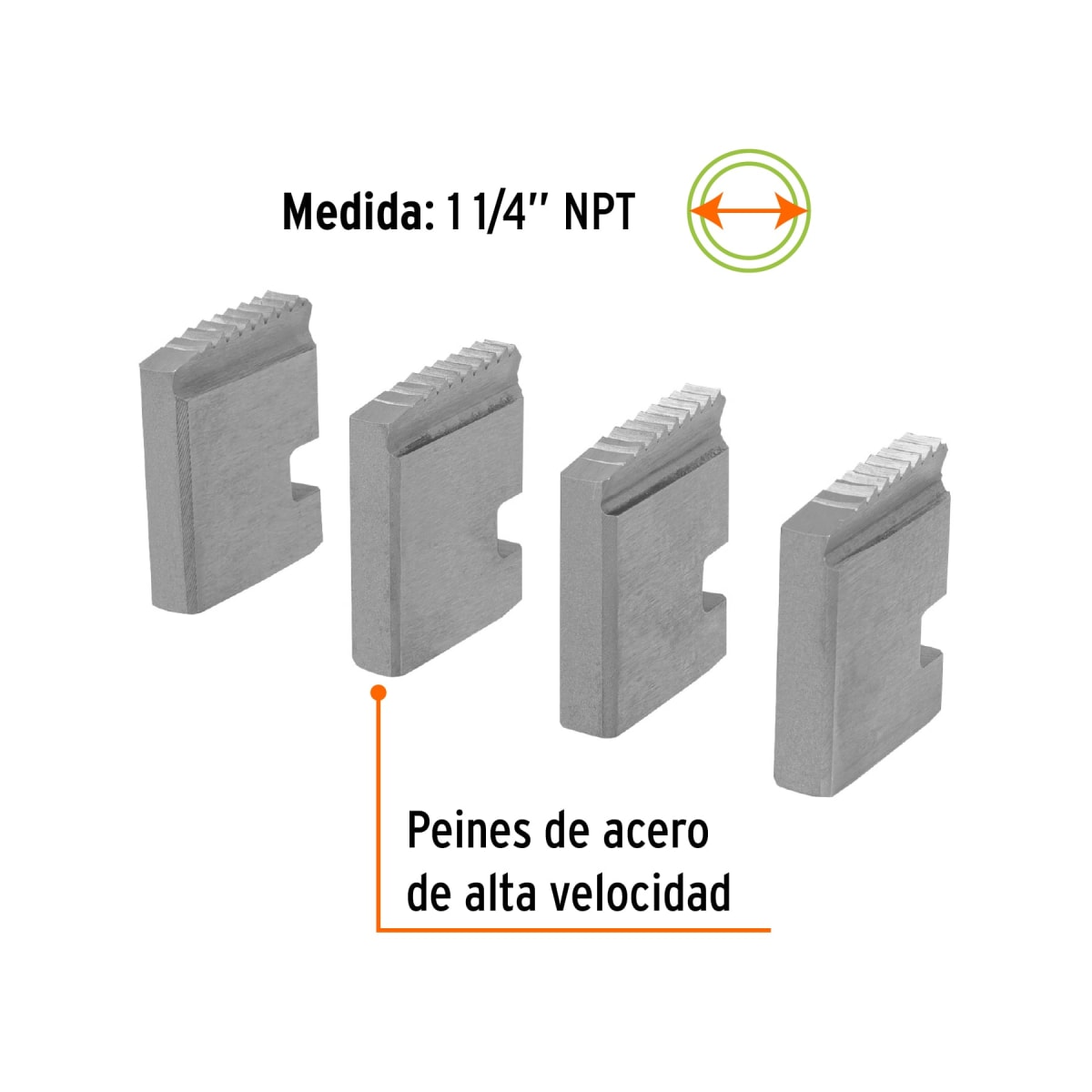 Juego De 4 Peines De 1-1/4