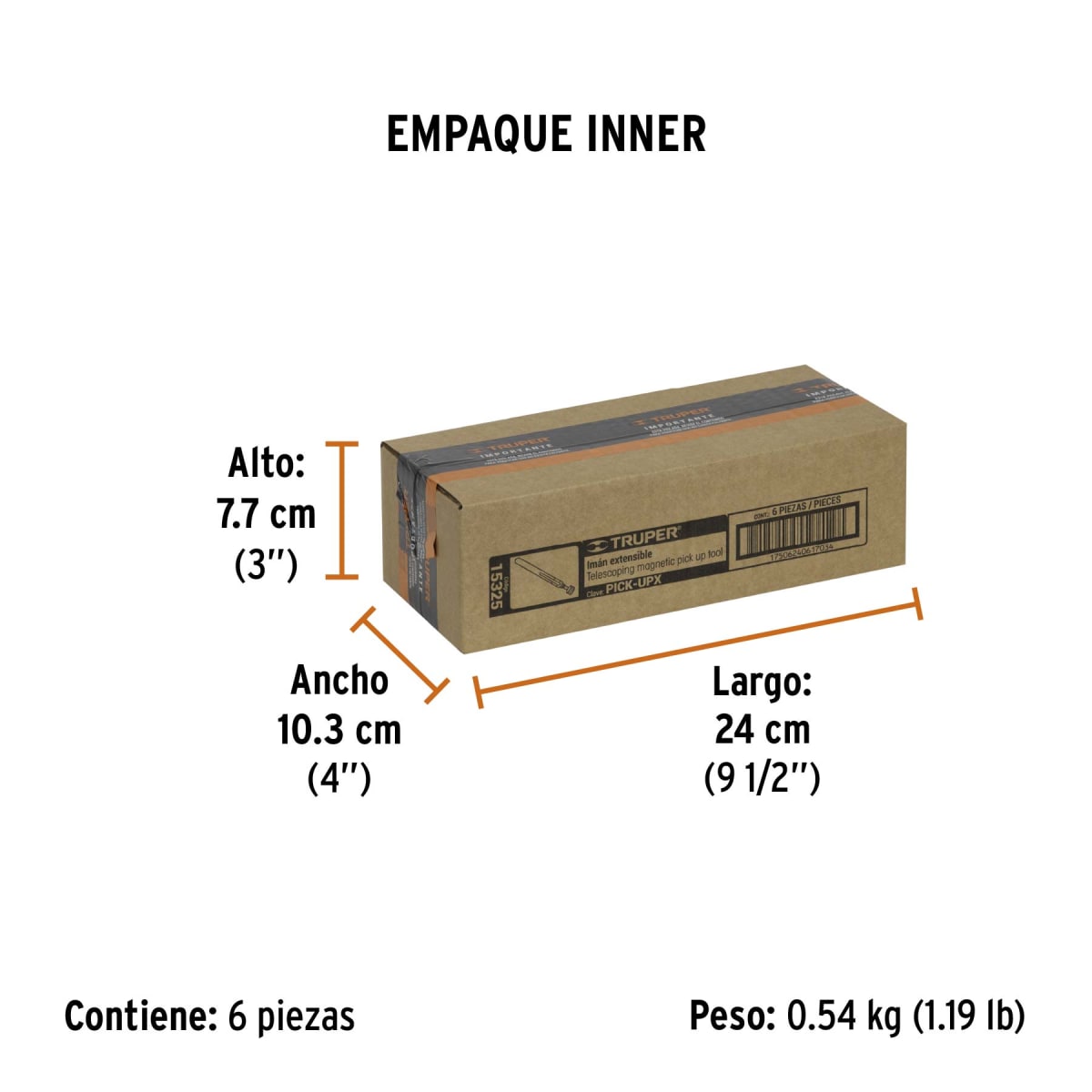 Imán Extensible Acero Inoxidable 3.6 Kg Truper 153254