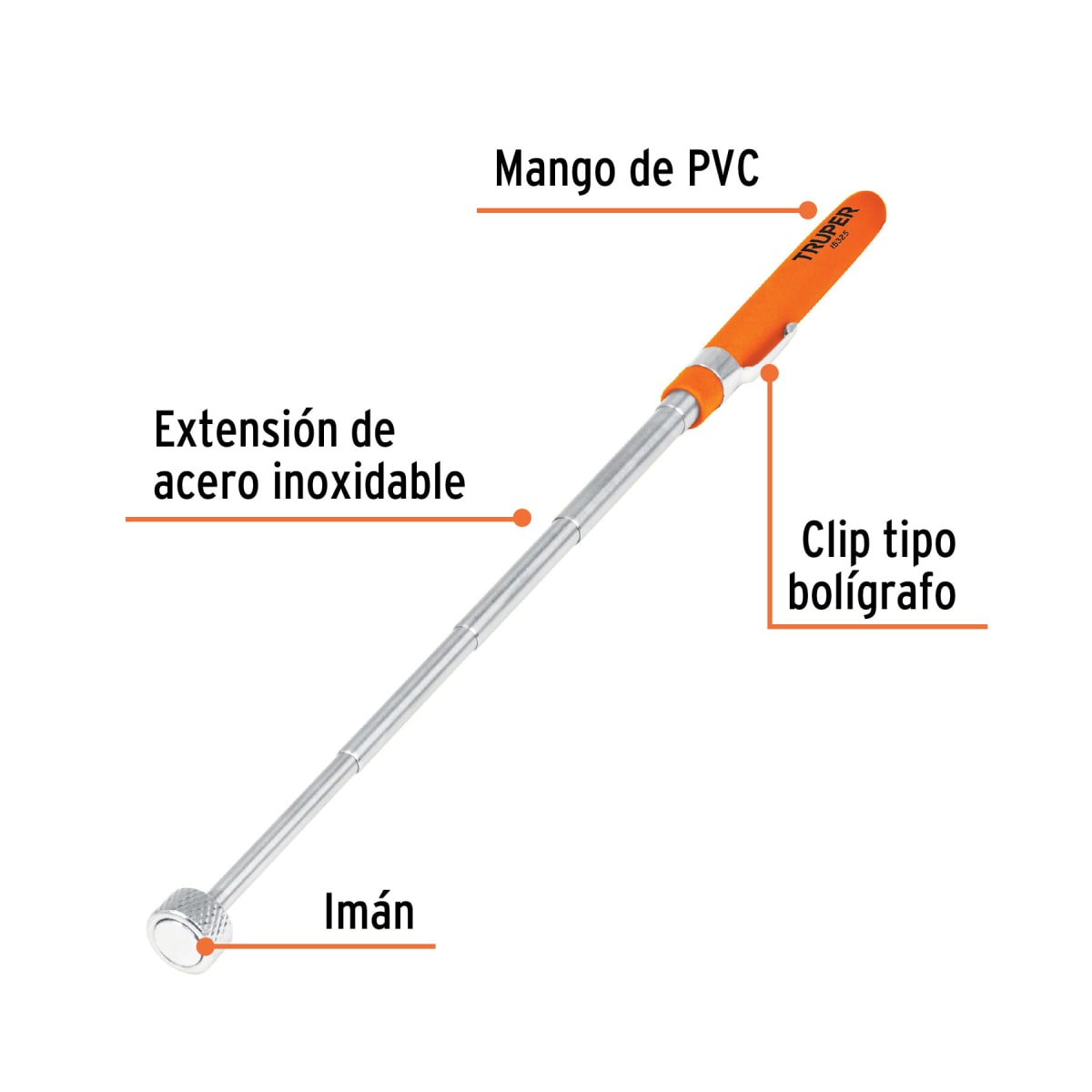 Imán Extensible Acero Inoxidable 3.6 Kg Truper 153253
