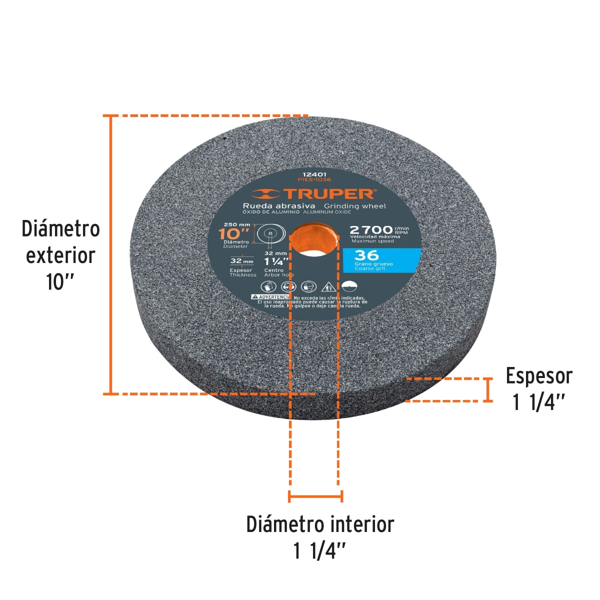 Piedra Para Esmeril 10 X 1-1/4