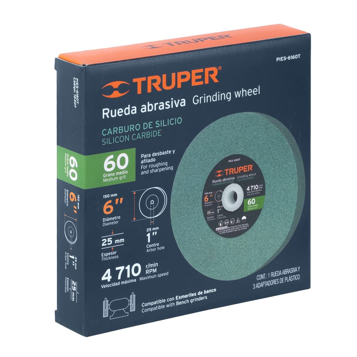 Piedra Para Amoladora Banco Carburo De Silicio 6