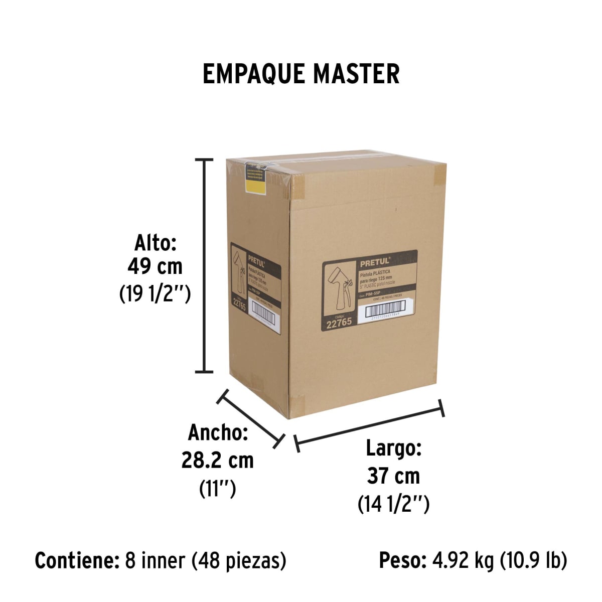 Pistola Plástica Para Riego  De 5 Funciones Pretul 227655