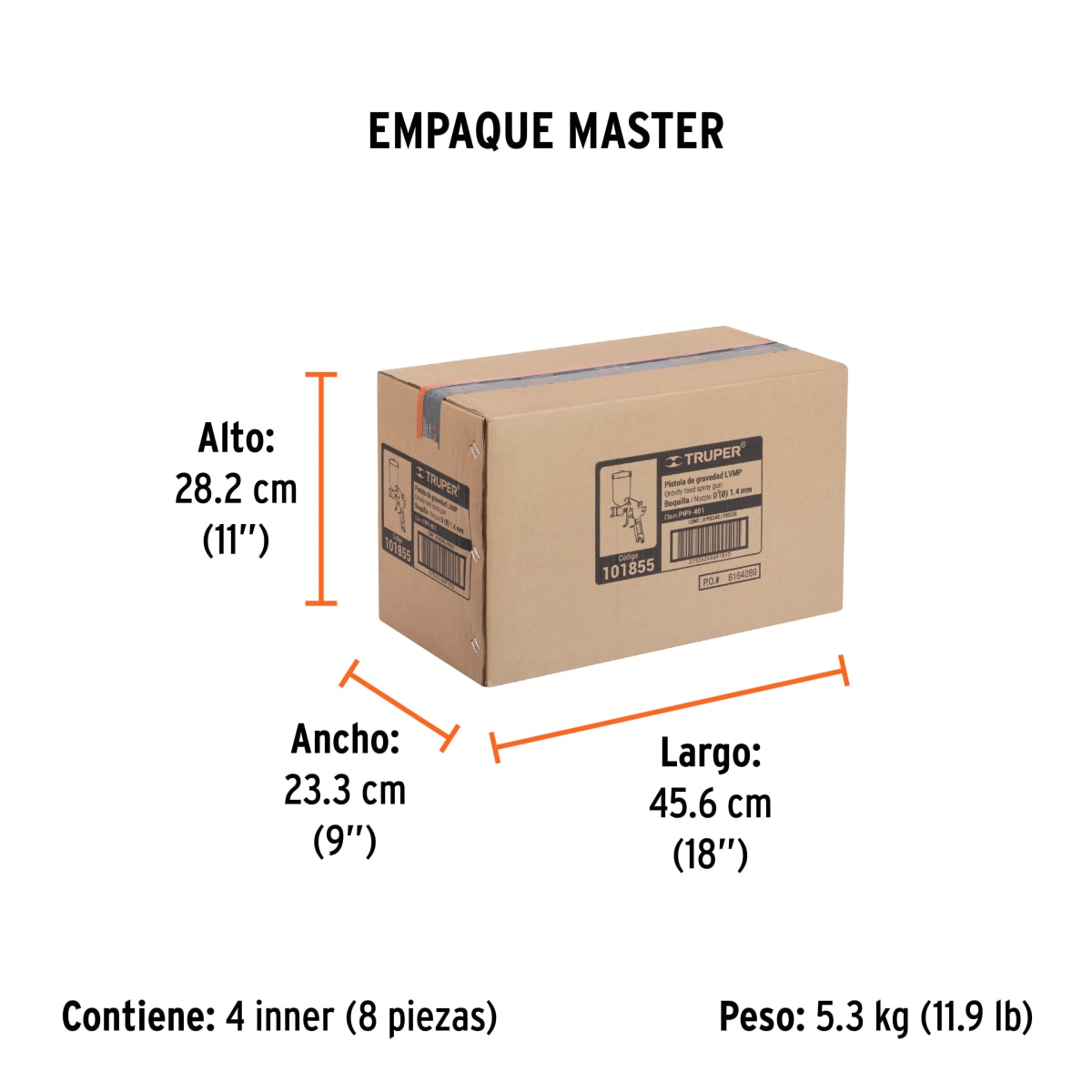 Pistola para Pintar de Gravedad 1.4 mm Truper 1018555