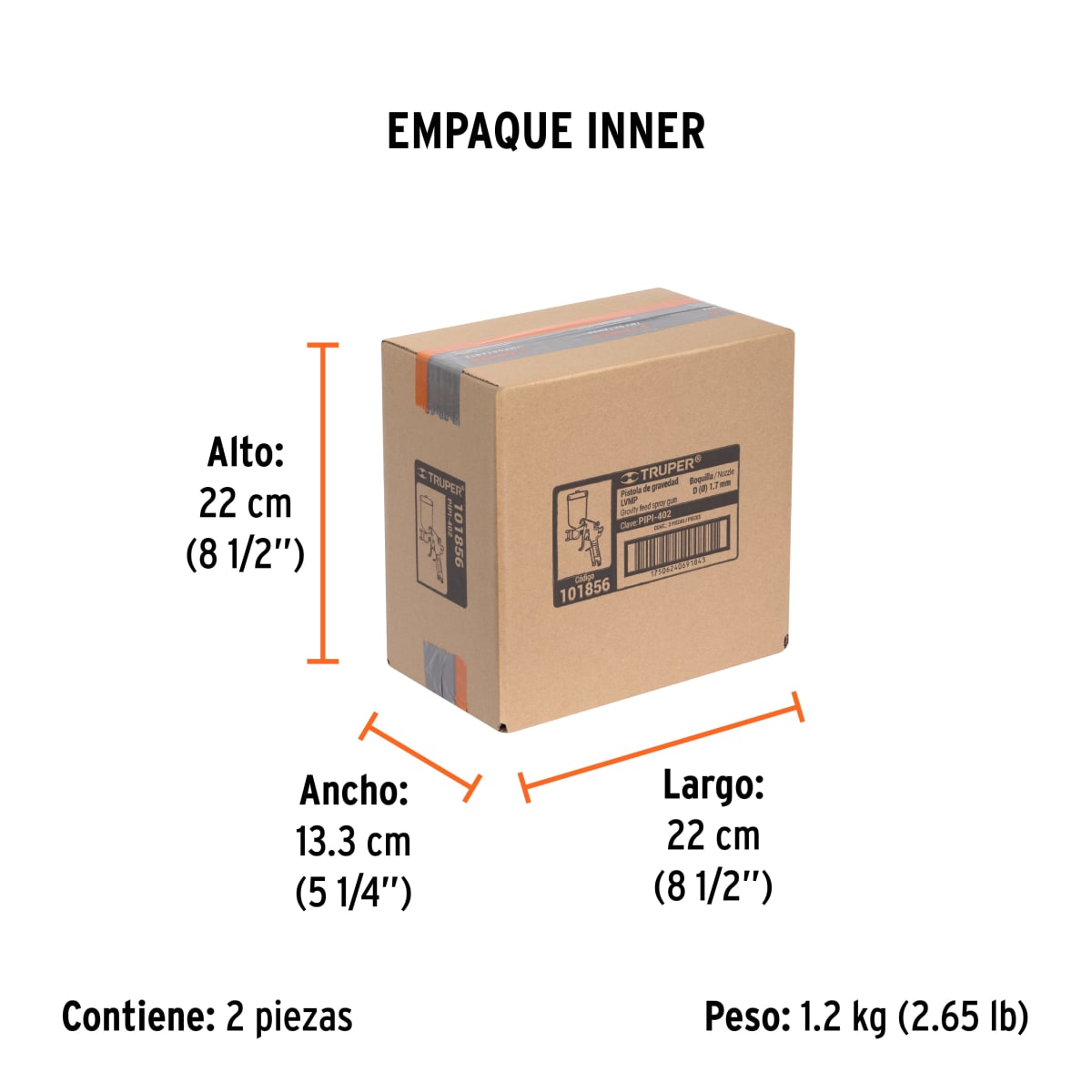 Pistola para Pintar de Gravedad 1.7 mm Truper 1018564