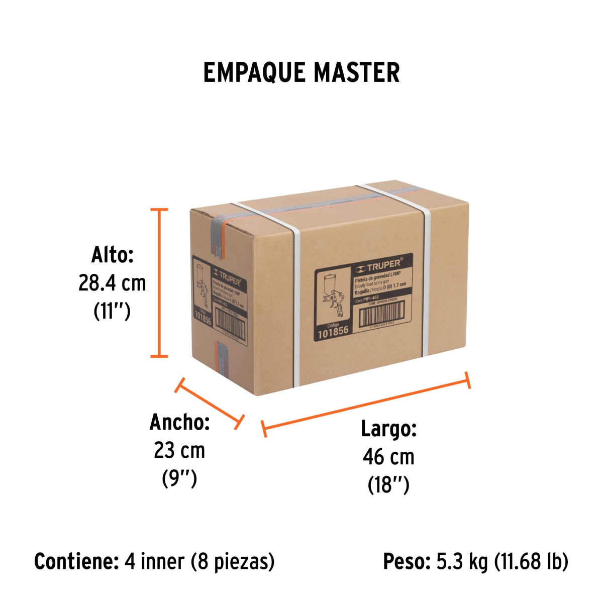Pistola para Pintar de Gravedad 1.7 mm Truper 1018565