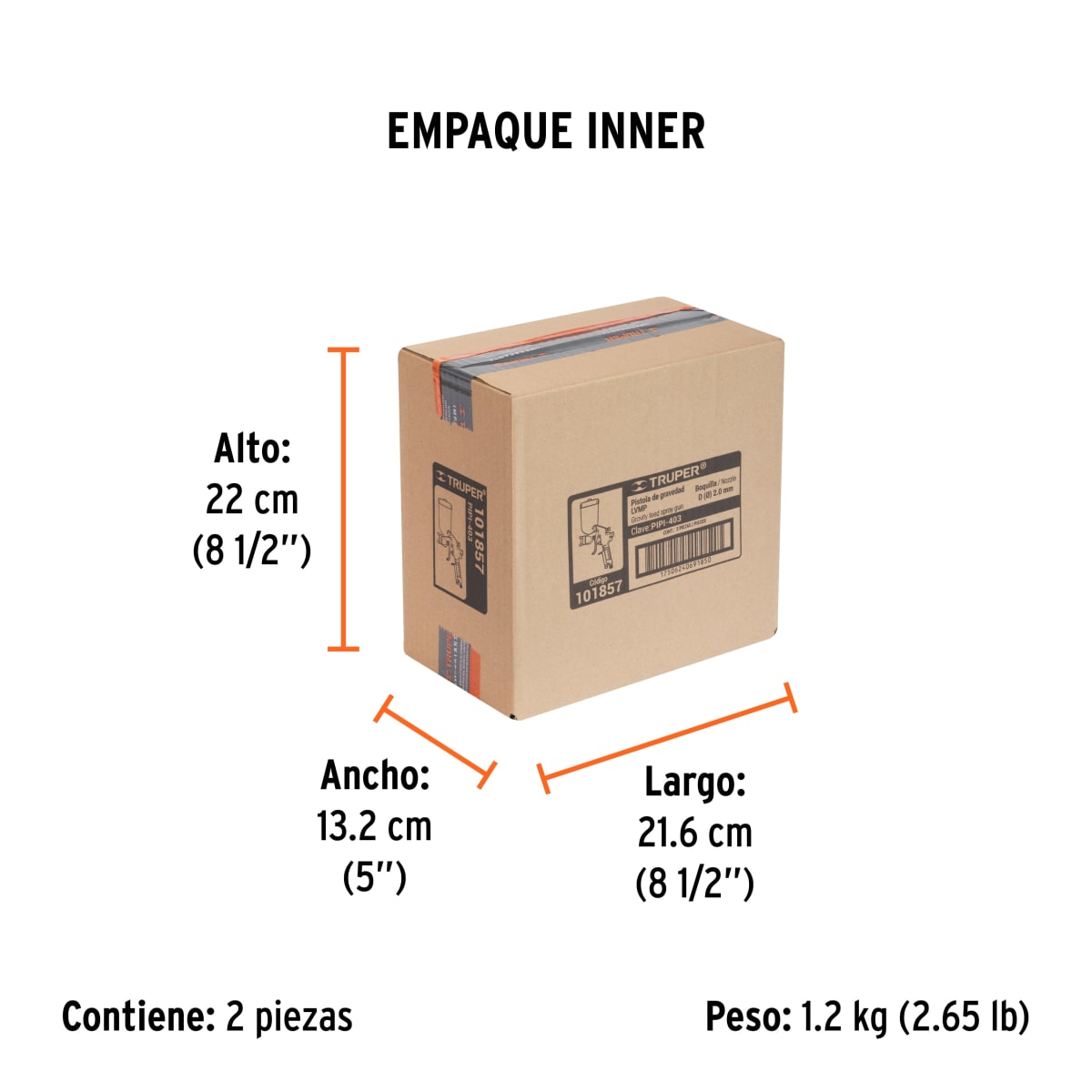 Pistola Para Pintar De Gravedad 2 mm Truper 1018574