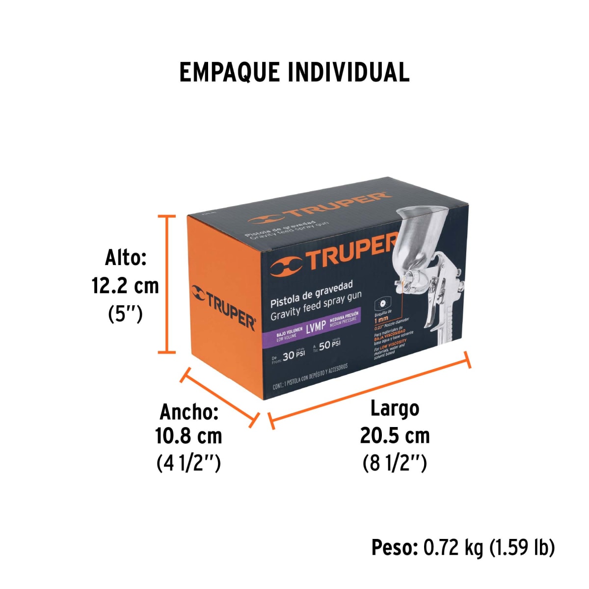 Pistola Para Pintar De Gravedad 1 mm Truper 119896