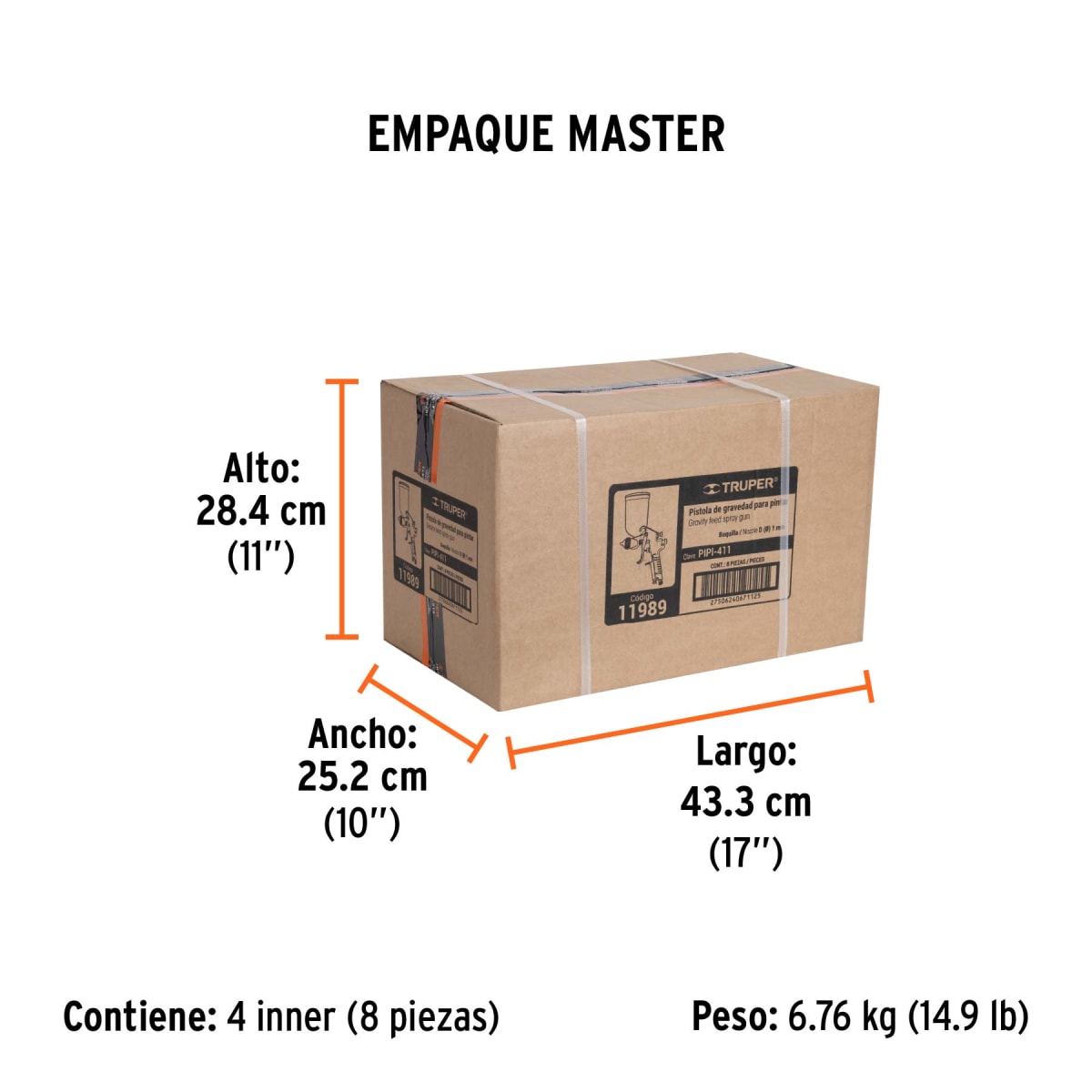 Pistola Para Pintar De Gravedad 1 mm Truper 119898