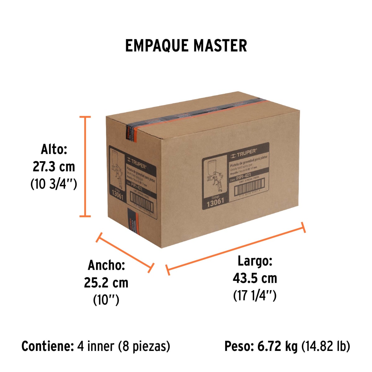 Pistola Para Pintar De Gravedad 1.7 mm Truper 130618