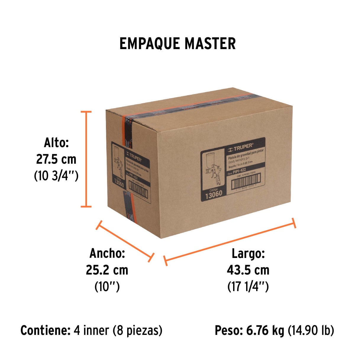 Pistola Para Pintar De Gravedad 2 mm Truper 130607