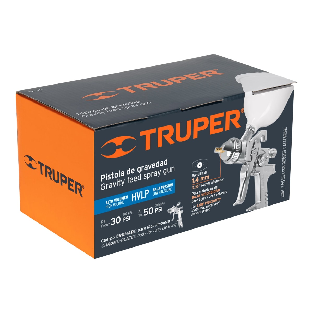 Pistola Para Pintar De Gravedad 1.4 mm Truper 121287