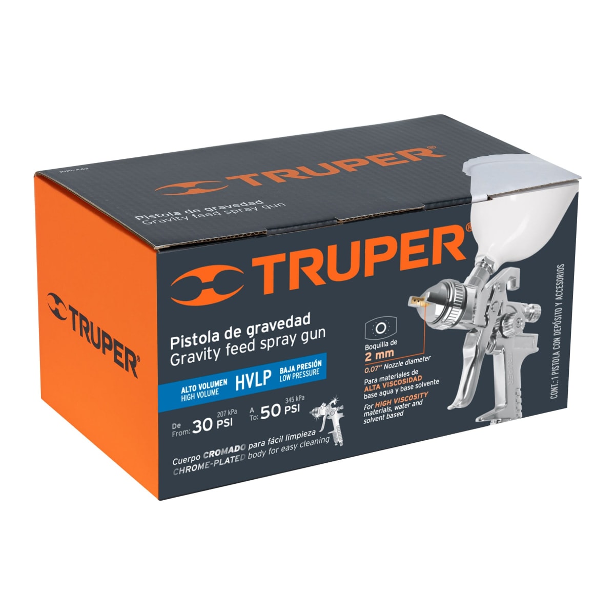 Pistola Para Pintar De Gravedad 2 mm Truper 121316