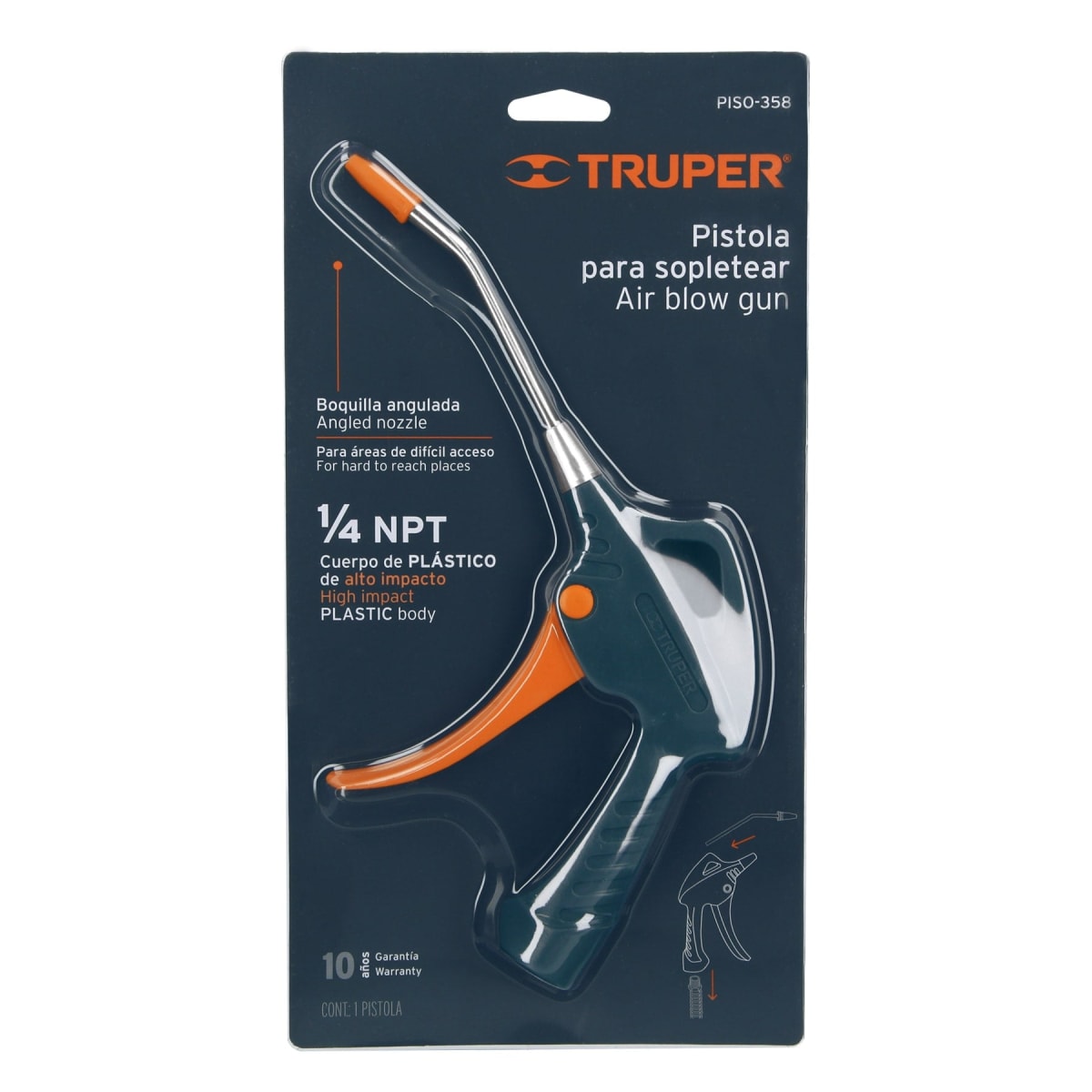 Pistola Plástica Para Sopletear 6'' Truper 106483