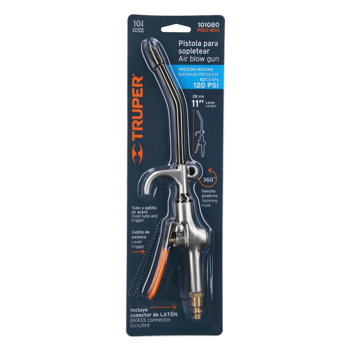 Pistola Para Sopletear Con Gancho 120 PSI Truper 1010803