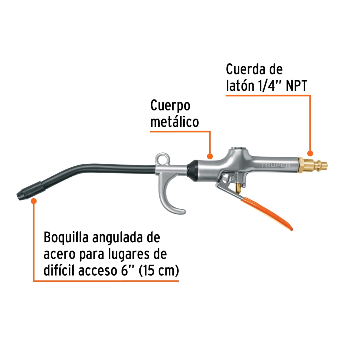 Pistola Para Sopletear Con Gancho 120 PSI Truper 1010802