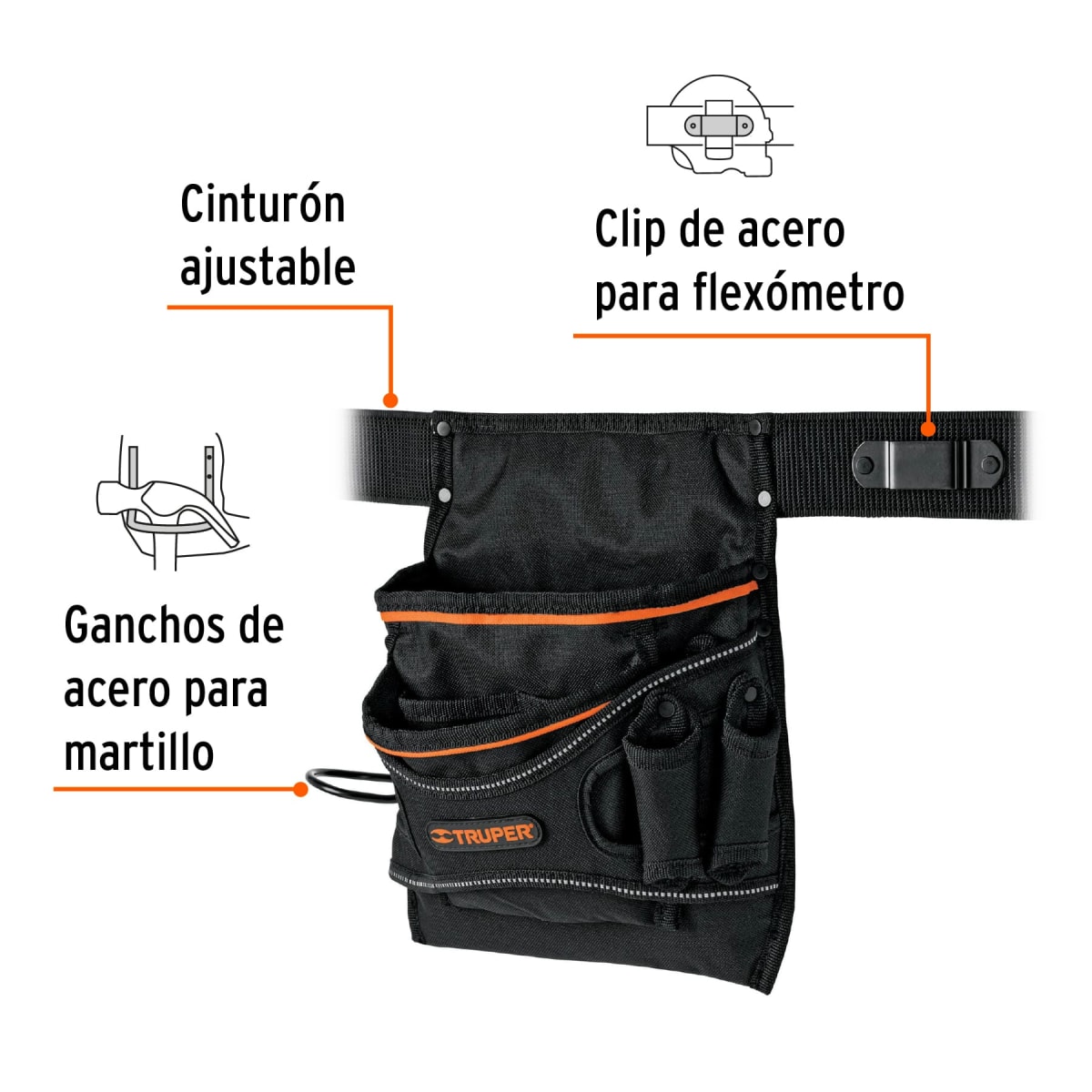 Cinturón Portaherramientas 13 Compartimentos Truper3