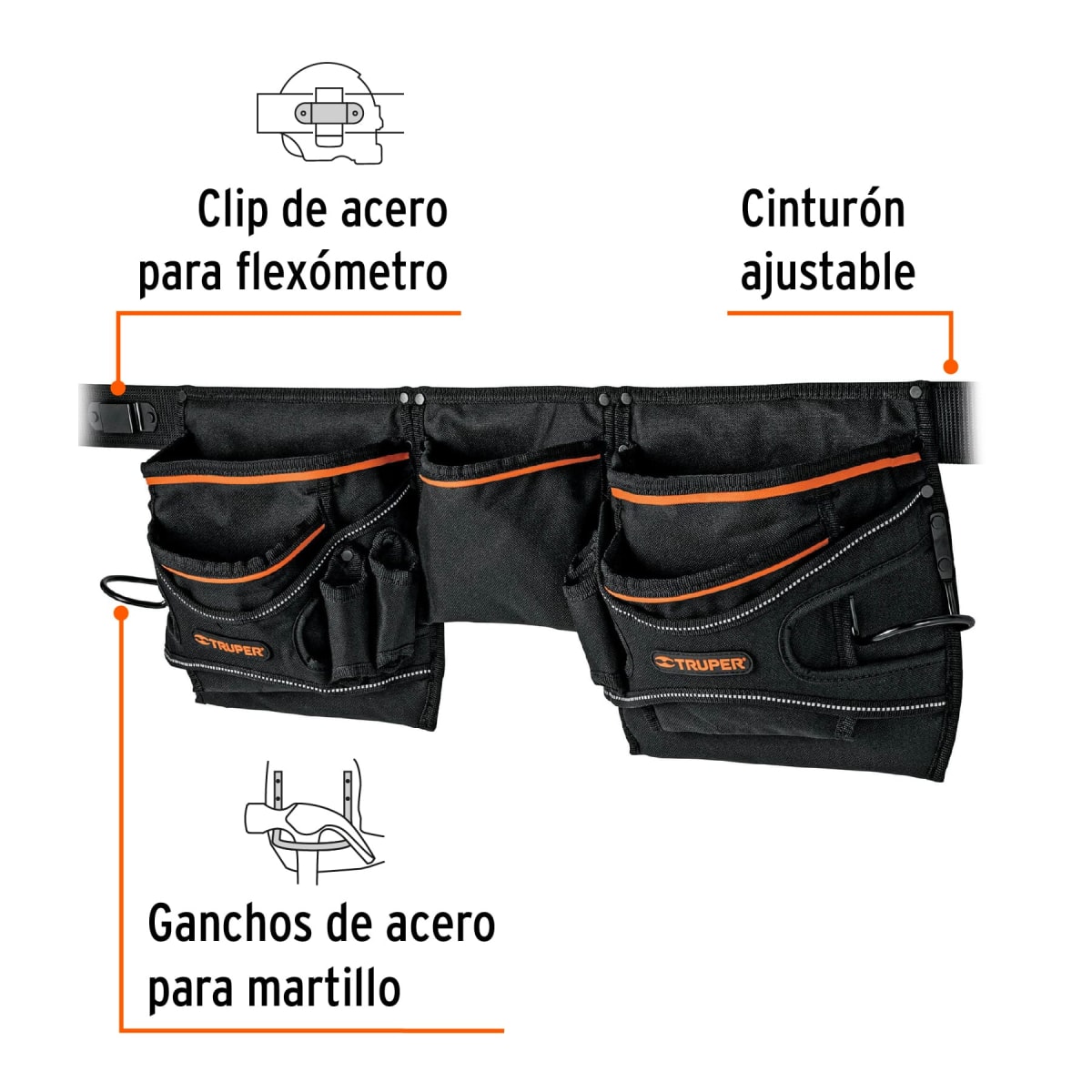 Cinturón Portaherramientas 20 Compartimentos Truper 153143
