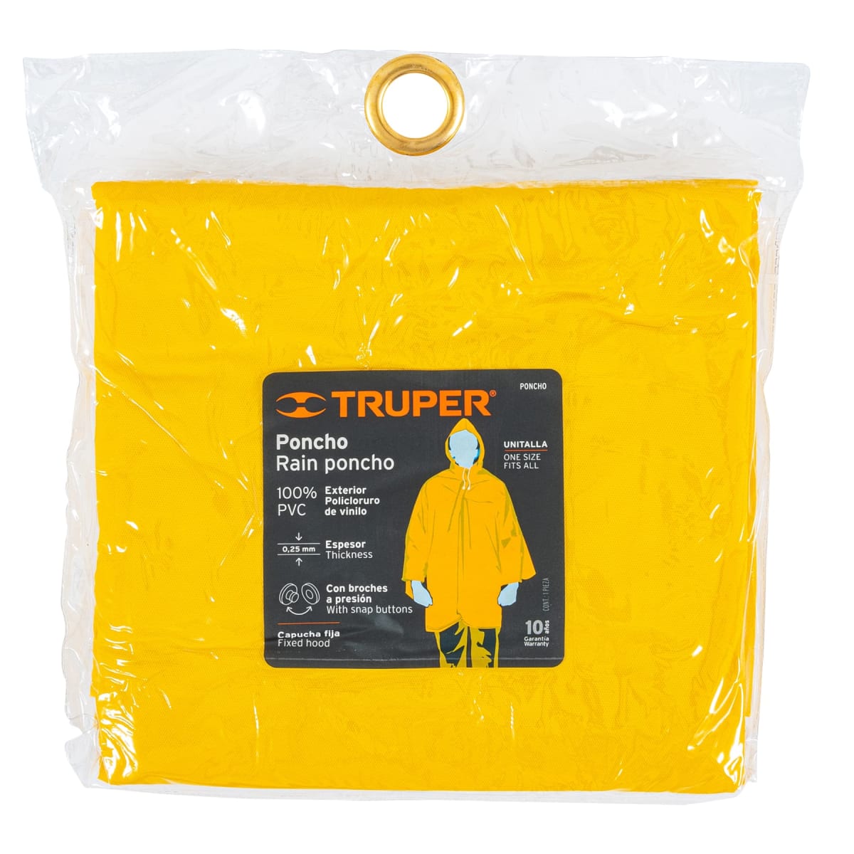 Poncho Para Lluvia Impermeable 100% PVC Truper 144123