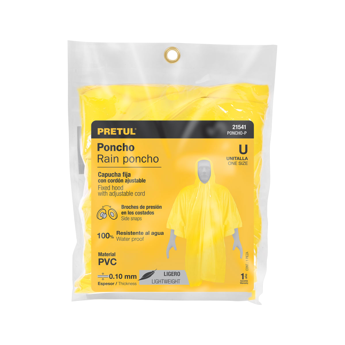 Poncho Para Lluvia Impermeable 100% PVC Pretul 215413
