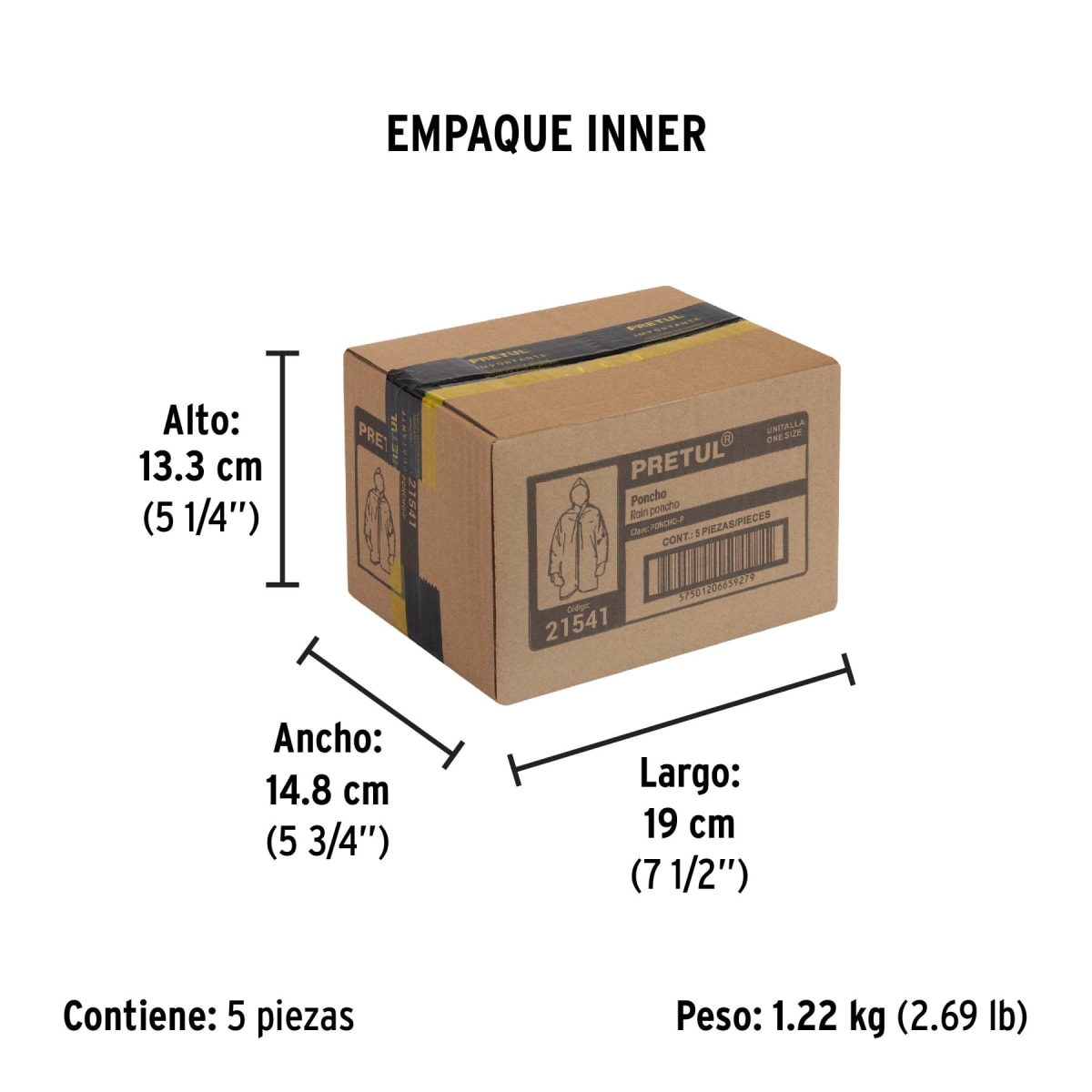 Poncho Para Lluvia Impermeable 100% PVC Pretul 215415