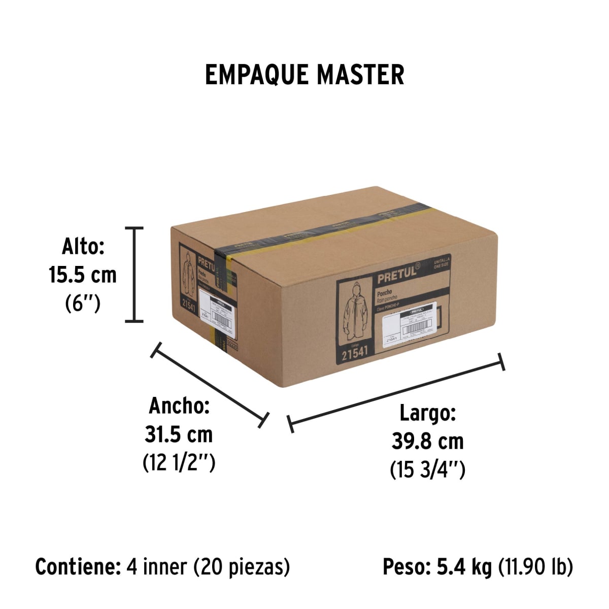 Poncho Para Lluvia Impermeable 100% PVC Pretul 215416