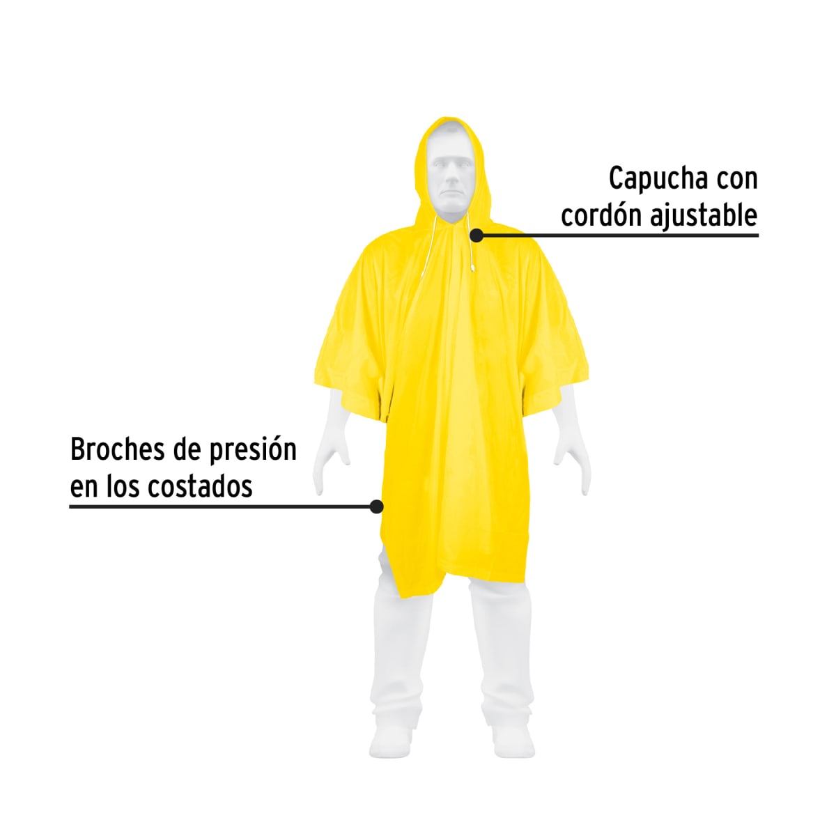 Poncho Para Lluvia Impermeable 100% PVC Pretul 215412