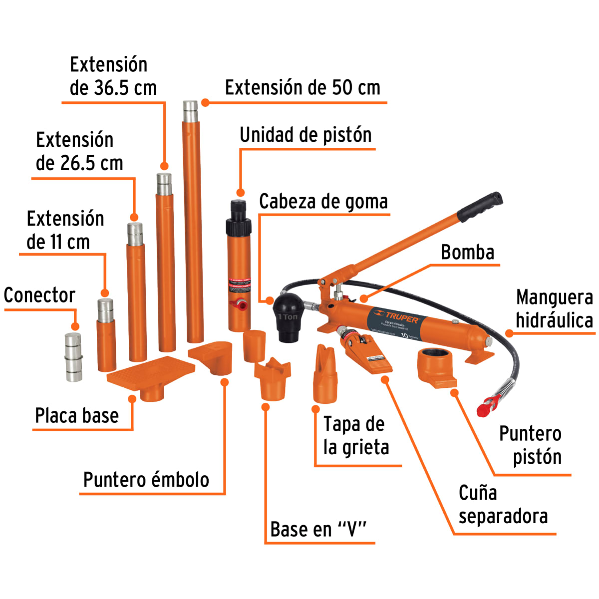 Expansor/Porto-Power Hidráulico 10 Ton 14841 Truper2