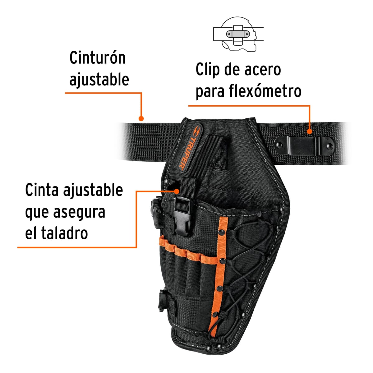 Porta Taladro De Poliéster 6 Compartimentos Truper 195883