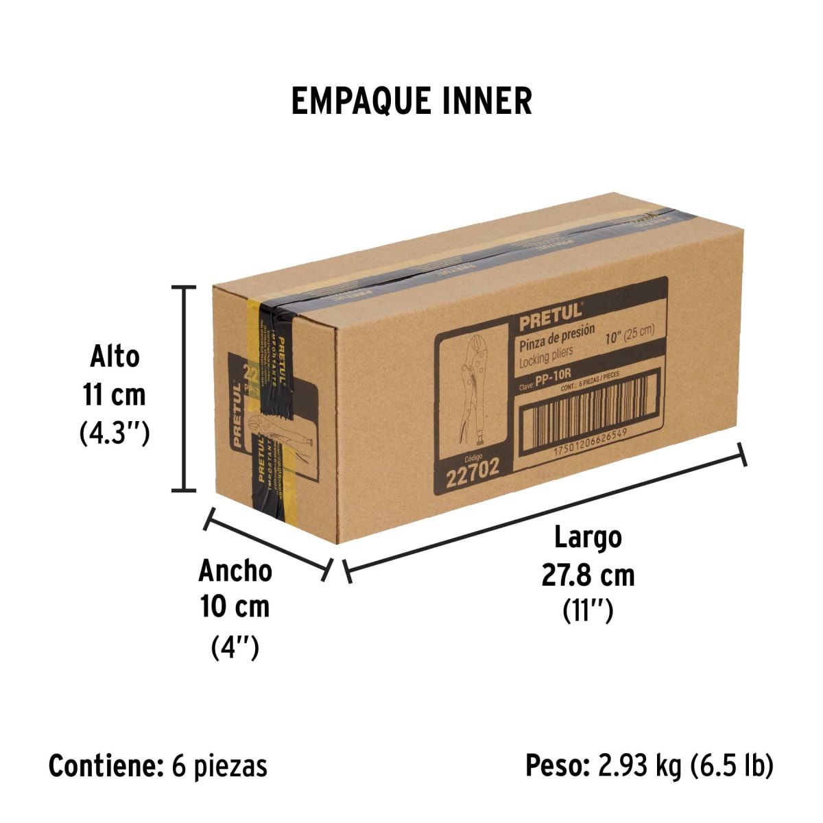 Alicate de presión mordaza recta Pretul 227024