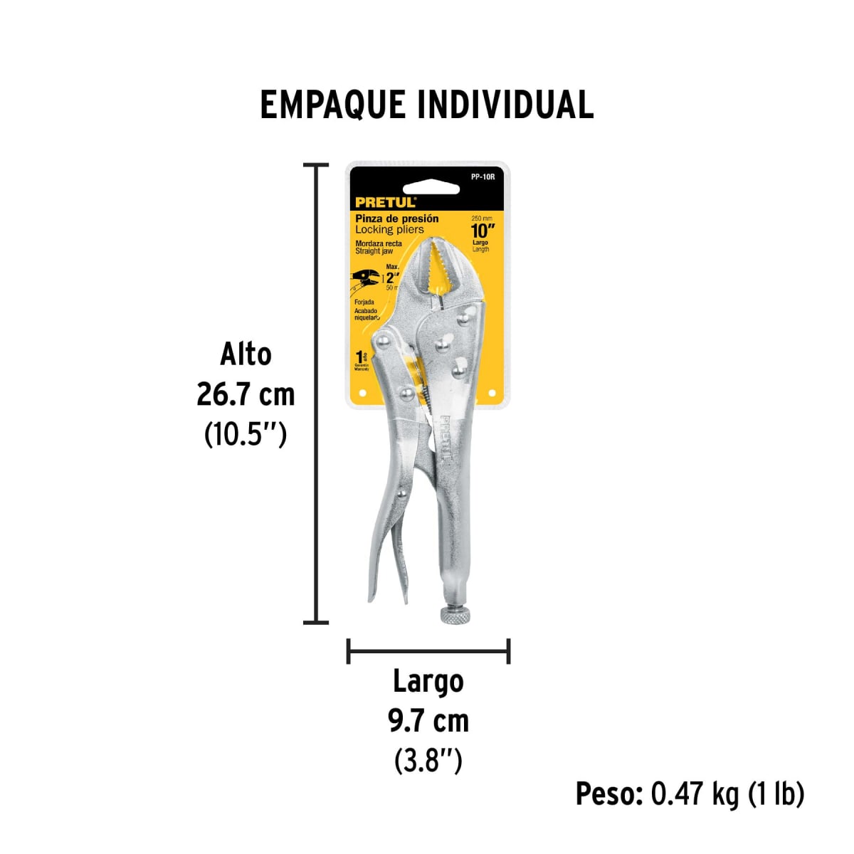 Alicate de presión mordaza recta Pretul 227025