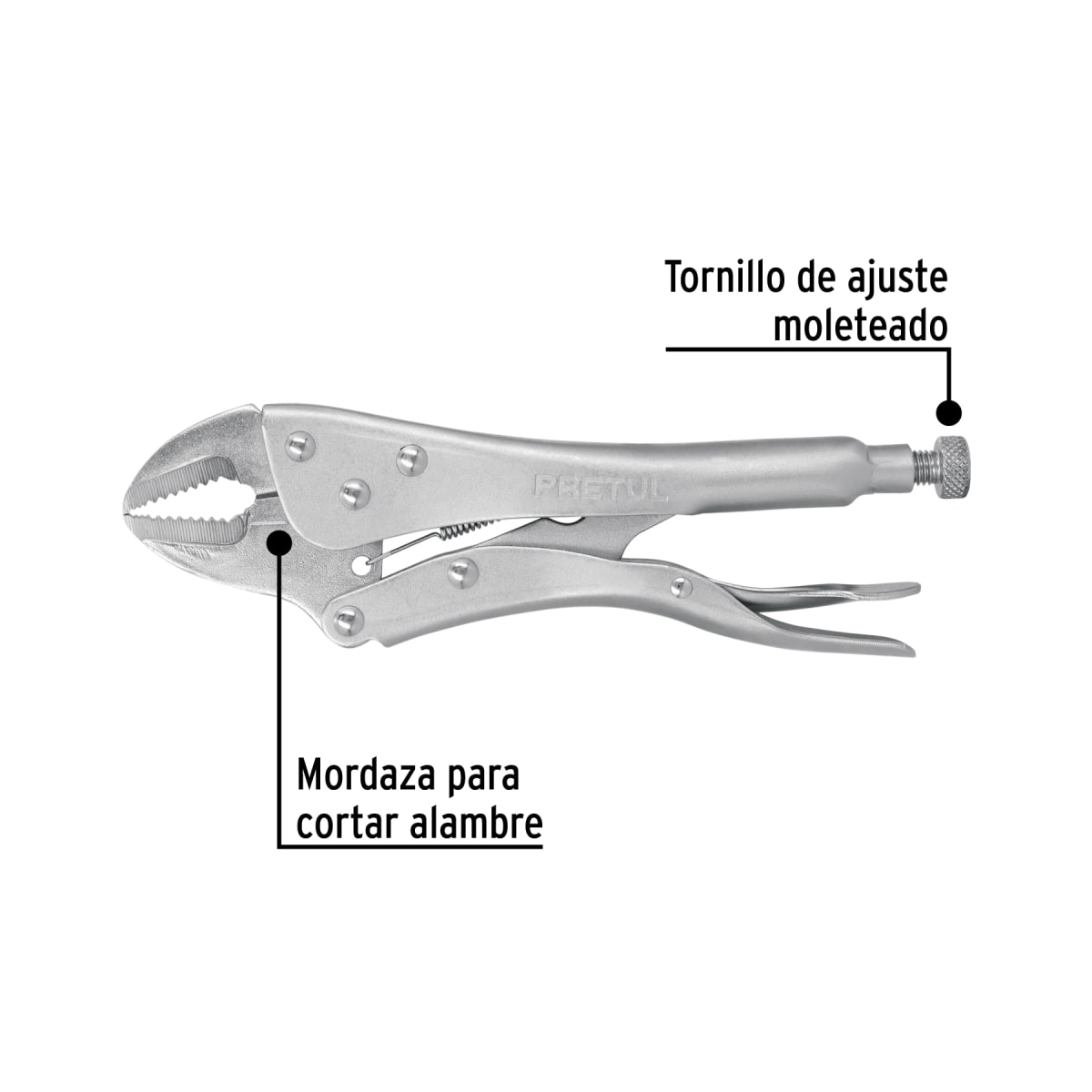 Alicate de presión mordaza recta Pretul 227022