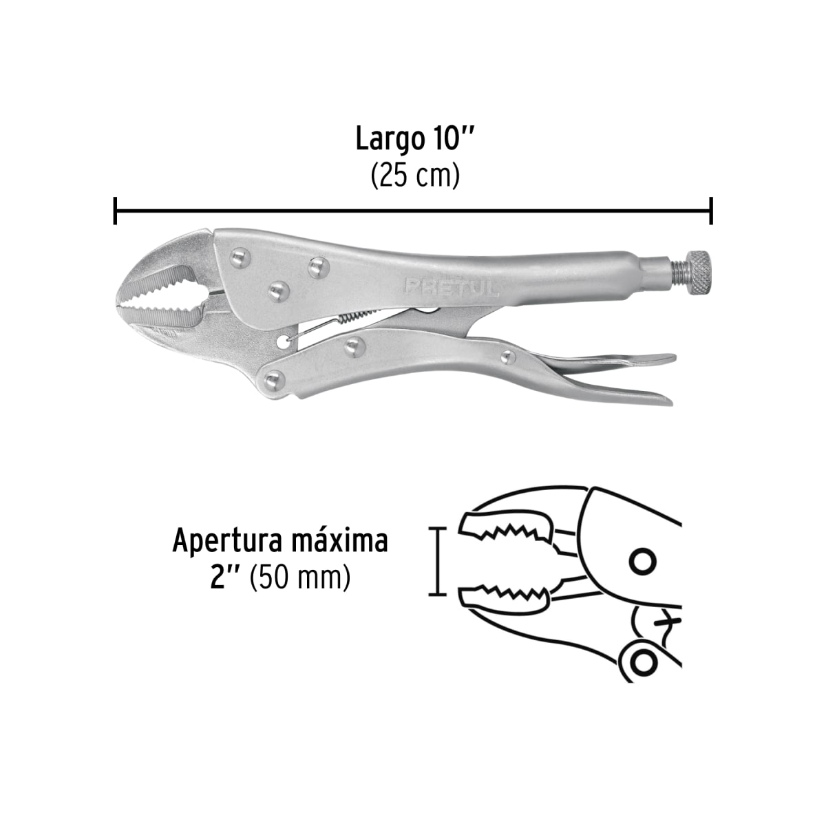 Alicate de presión mordaza recta Pretul 227023