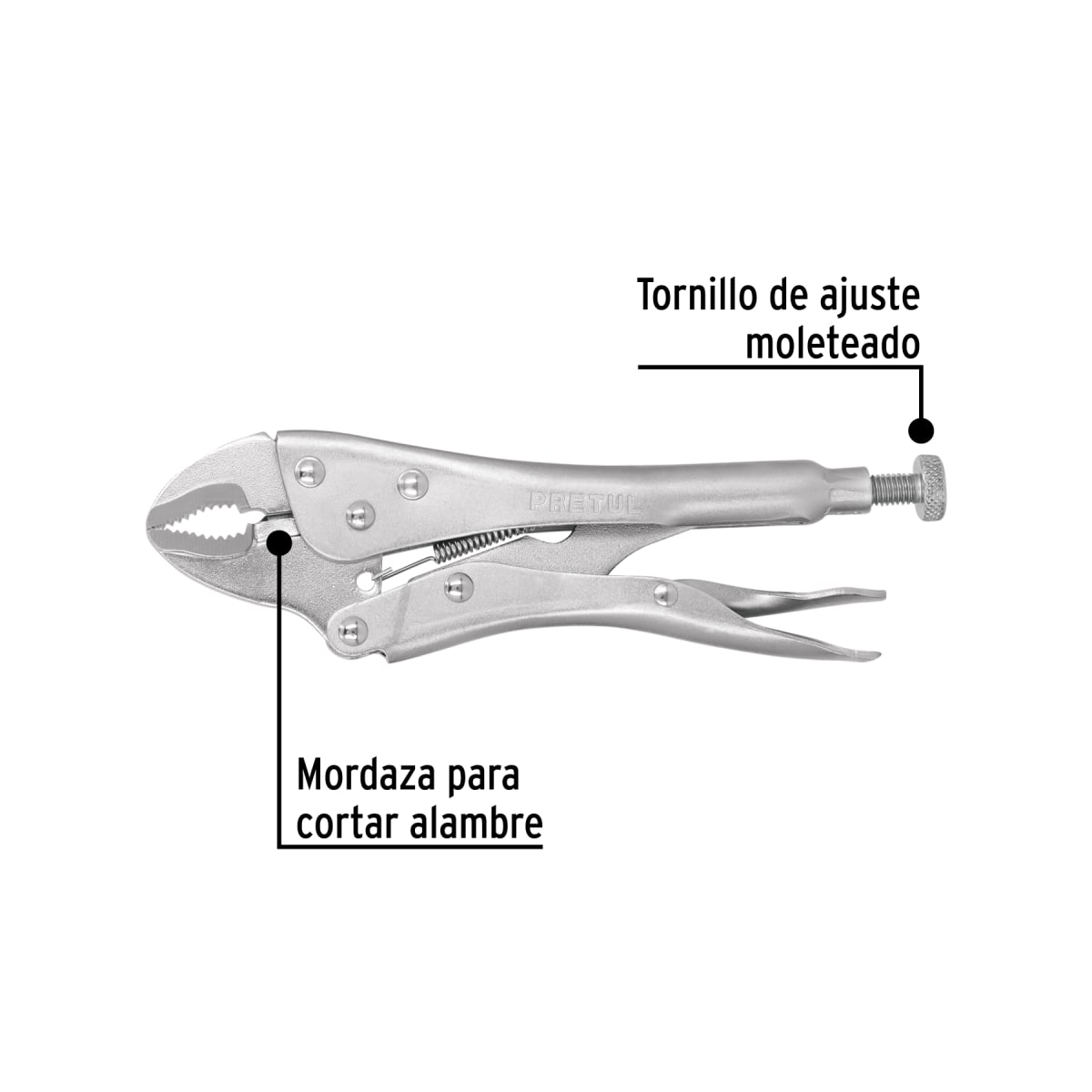 Alicate de presión mordaza curva pretul 227013